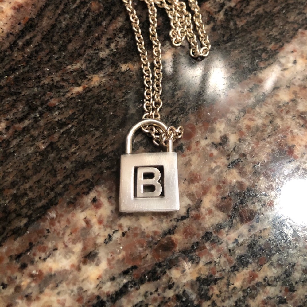 Tiffany sterling silver initial lock necklace